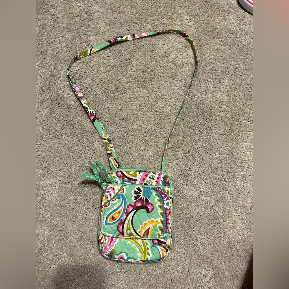 Vera Bradley Green Paisley Crossbody Purse